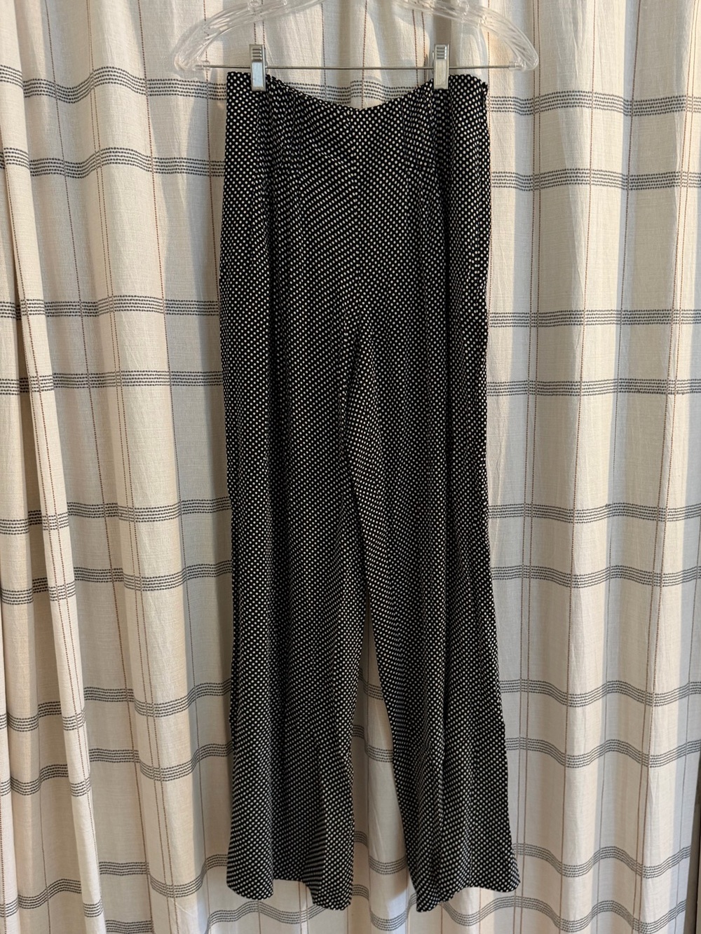 Anthropologie Maeve Cabo Black and White Polka Dot Wide-Leg Pants - Picture 1 of 10